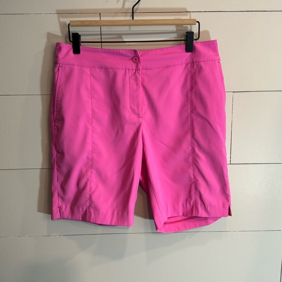 EP New York Tech Stretch Crease Shorts Pink Size 10 - Picture 1 of 9
